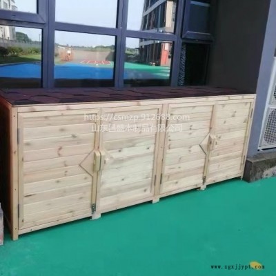 幼兒園  戶外儲物箱  濟南防腐木戶外儲物柜