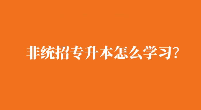 非統(tǒng)招專升本是怎么學習的？