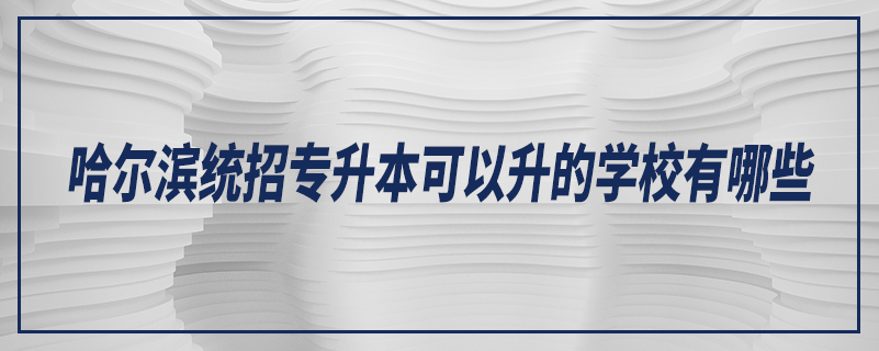 哈爾濱統(tǒng)招專(zhuān)升本可以升的學(xué)校有哪些