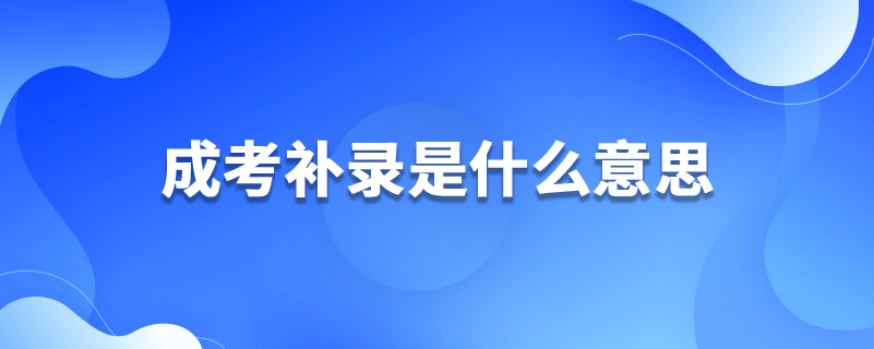 成考補(bǔ)錄是什么意思