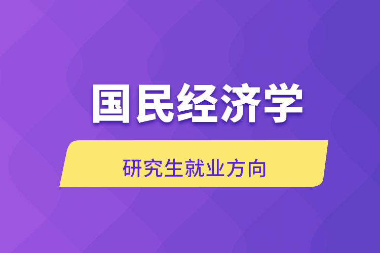國民經(jīng)濟學(xué)研究生就業(yè)方向