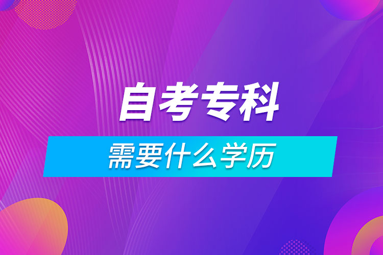 自考?？菩枰裁磳W歷