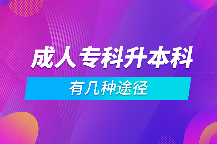 成人?？粕究朴袔追N途徑