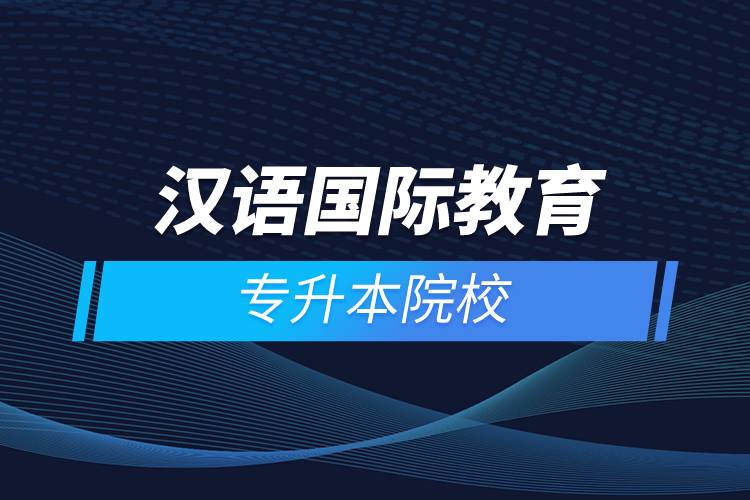 漢語(yǔ)國(guó)際教育專(zhuān)升本院校