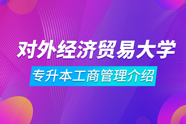 對外經濟貿易大學專升本工商管理介紹