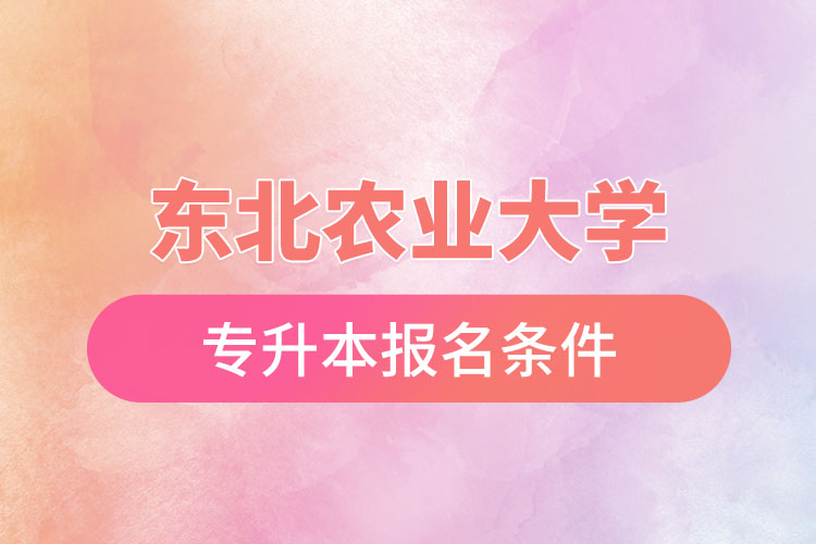 東北農(nóng)業(yè)大學(xué)專升本報名條件？
