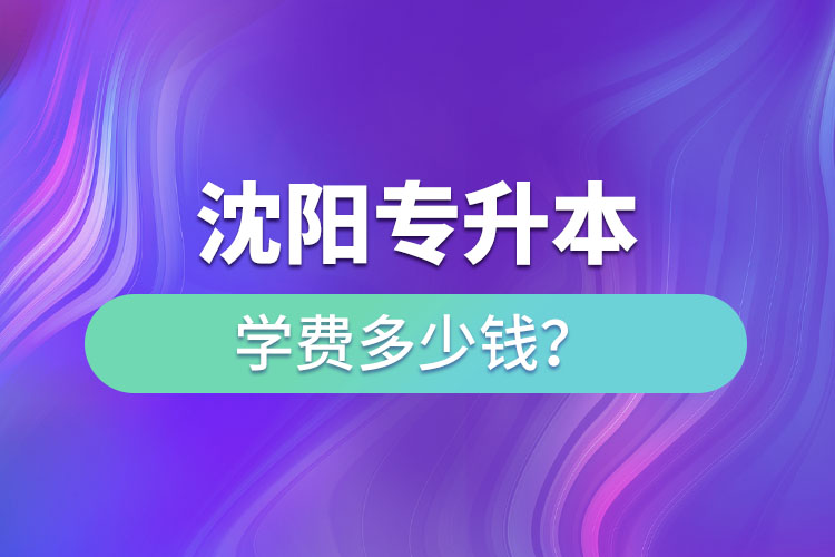沈陽專升本學費大概多少錢一年？