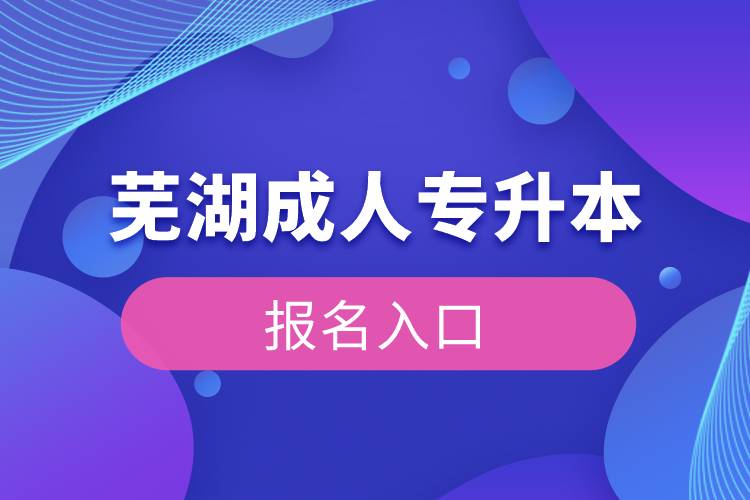 蕪湖成人專升本報名入口