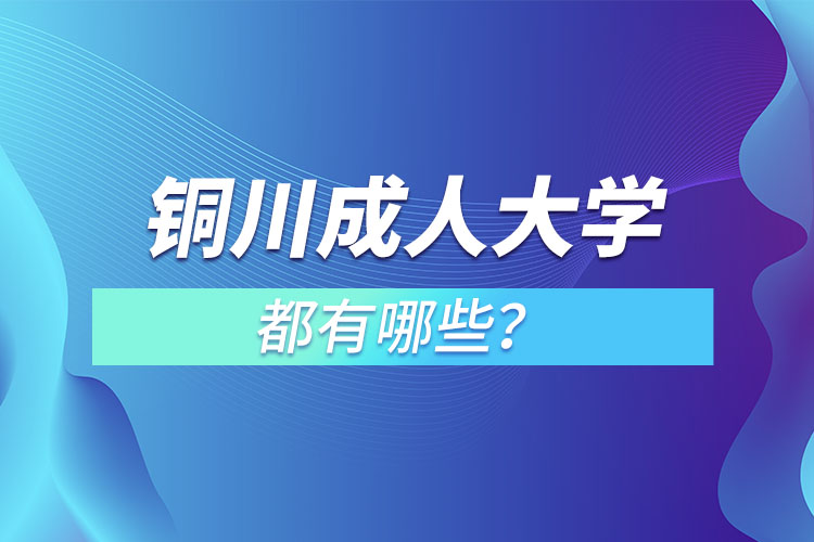 銅川成人大學(xué)都有哪些？