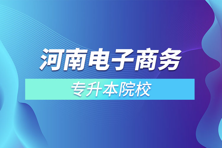 河南電子商務專升本院校