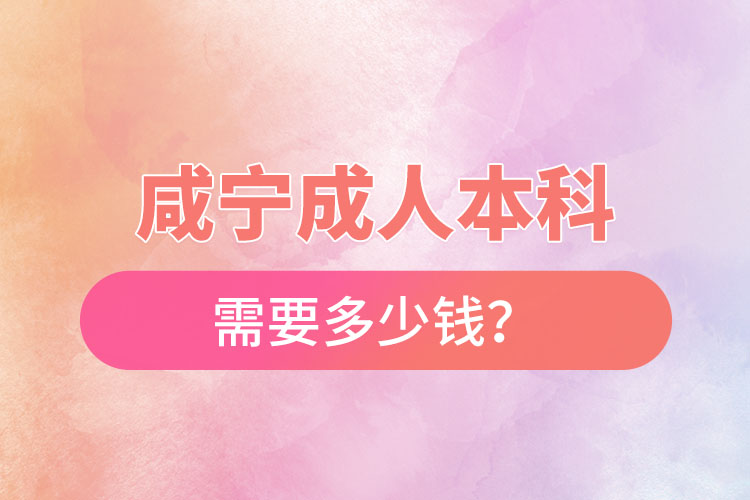 咸寧成人本科需要多少錢？