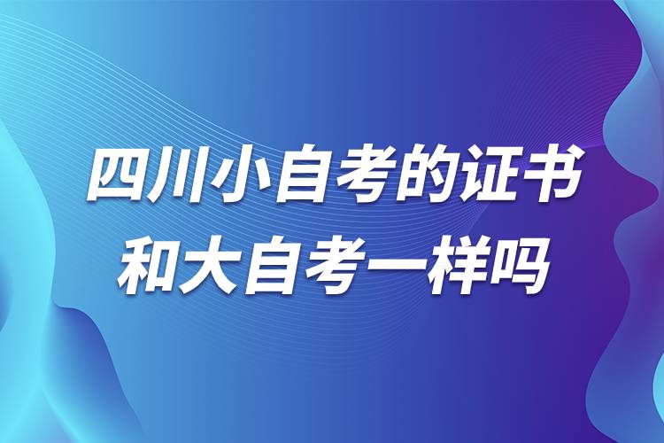 四川小自考的證書(shū)和大自考一樣嗎