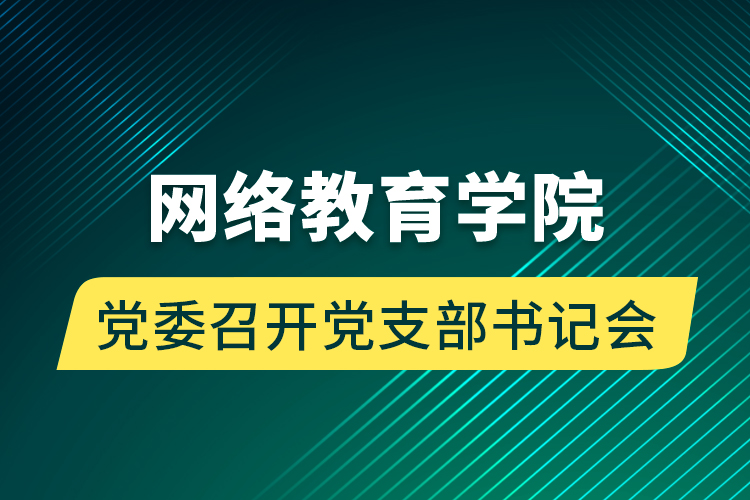 網絡教育學院黨委召開黨支部書記會