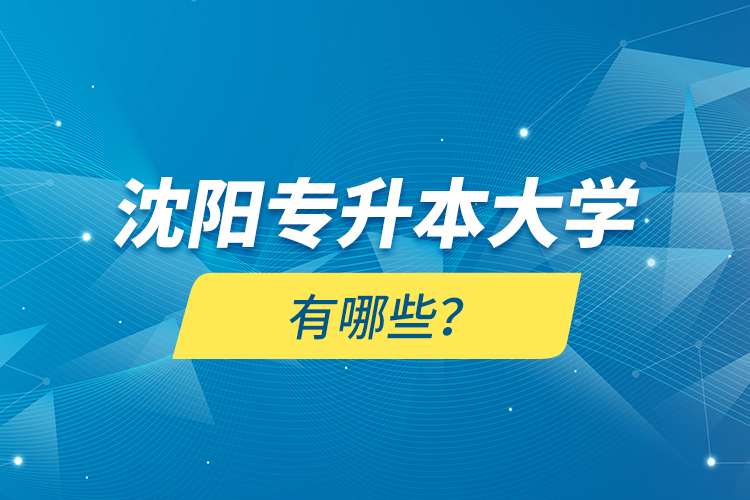 沈陽(yáng)專升本大學(xué)有哪些？