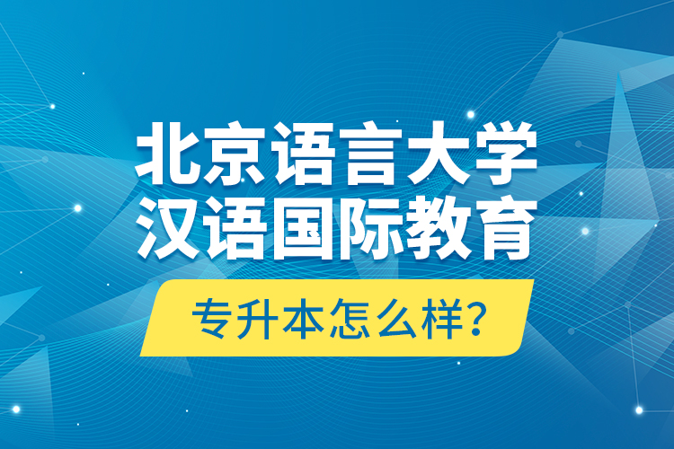 北京語言大學漢語國際教育專升本怎么樣？
