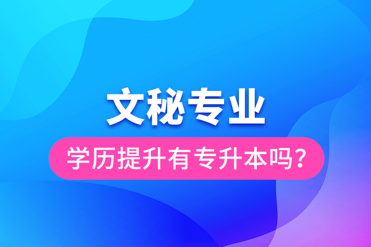 文秘專業(yè)學(xué)歷提升有專升本嗎？