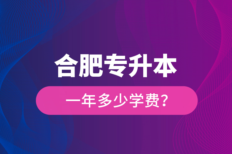 合肥專升本一年多少學費？
