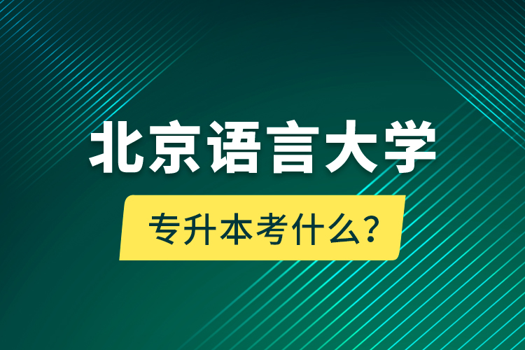 北京語言大學(xué)專升本考什么？