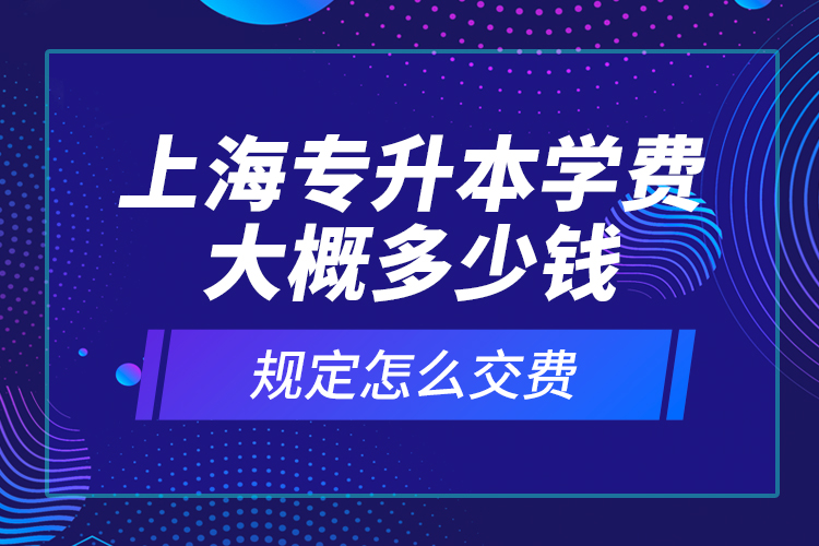 上海專升本學(xué)費大概多少錢？規(guī)定怎么交費？