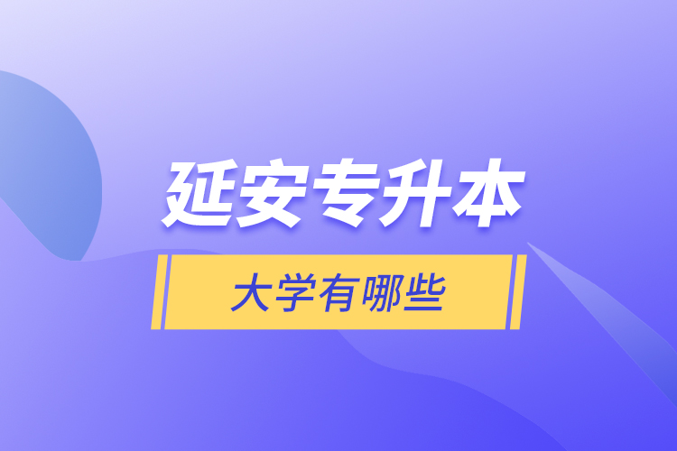 延安專升本大學有哪些？
