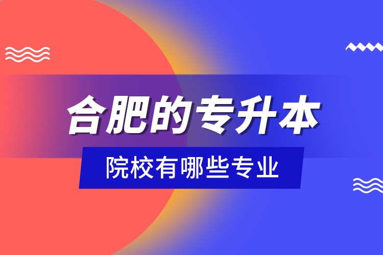 合肥的專(zhuān)升本院校有哪些專(zhuān)業(yè)？