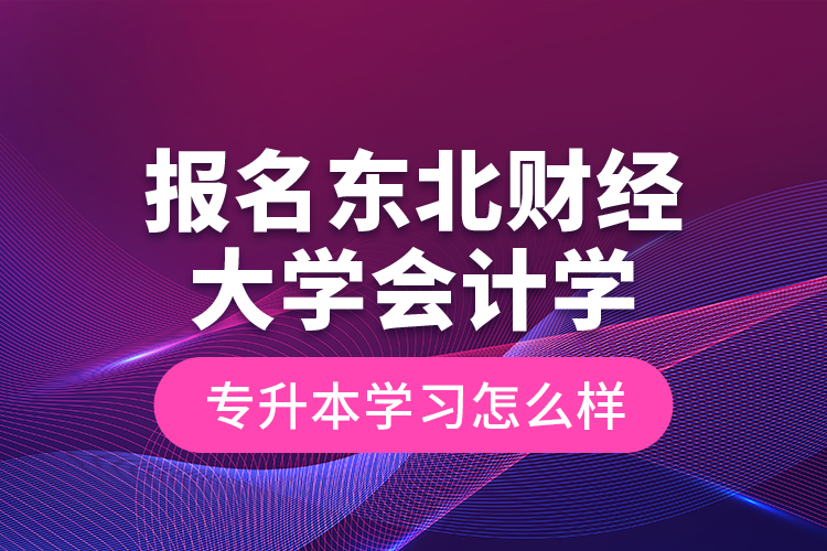 報名東北財經(jīng)大學(xué)會計學(xué)專升本學(xué)習(xí)怎么樣？