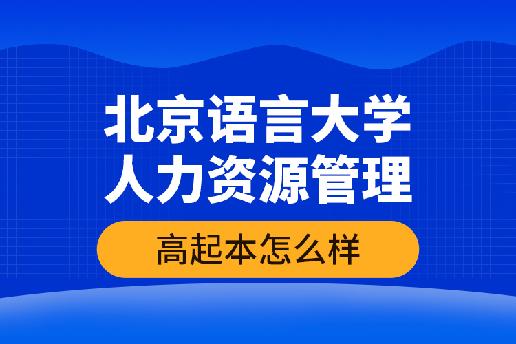 北京語言大學(xué)人力資源管理高起本怎么樣？