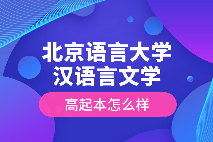 北京語言大學(xué)漢語言文學(xué)高起本怎么樣？