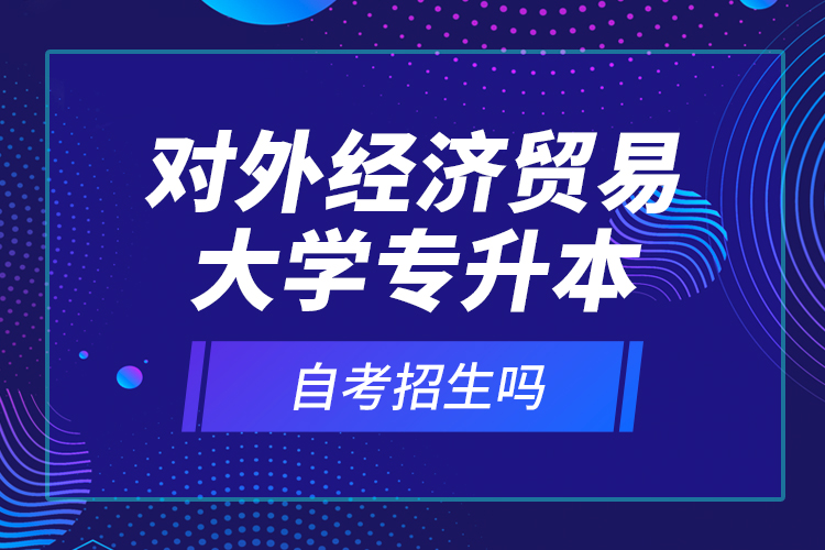 對外經(jīng)濟(jì)貿(mào)易大學(xué)專升本自考招生嗎？