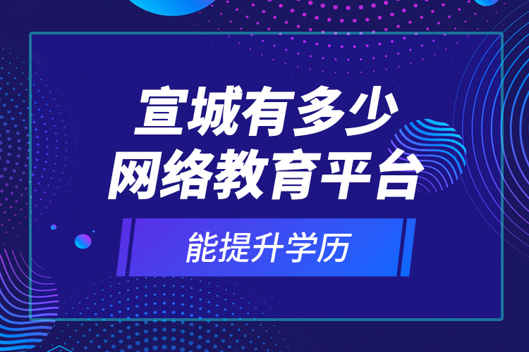 宣城有多少網(wǎng)絡(luò)教育平臺(tái)能提升學(xué)歷？