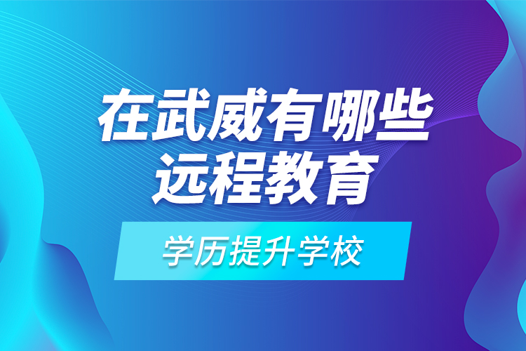 在武威有哪些遠(yuǎn)程教育學(xué)歷提升學(xué)校？