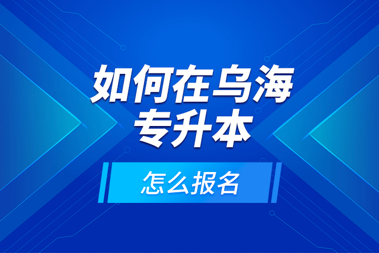 如何在烏海專升本，怎么報名？