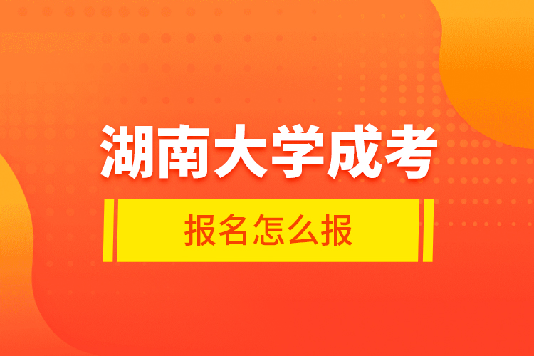 湖南大學(xué)成考報名怎么報