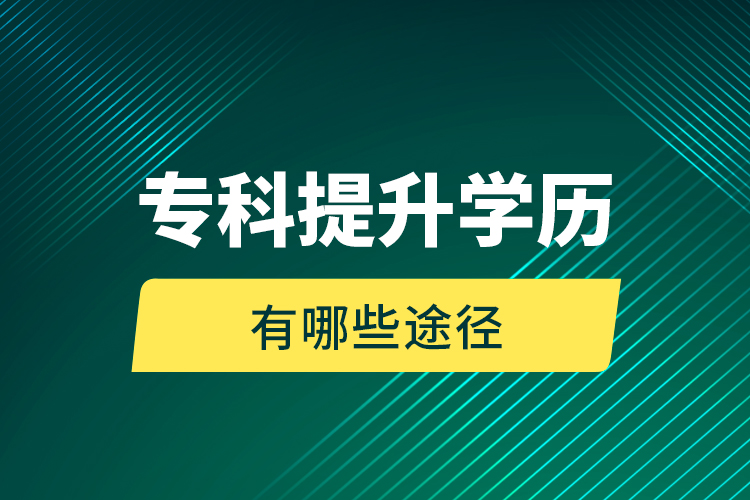 ?？铺嵘龑W(xué)歷有哪些途徑